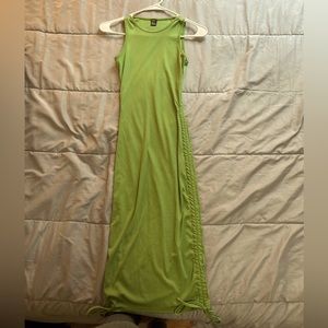 Long sleeveless maxi dress.